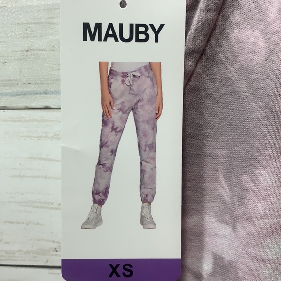 NWT Mauby Pale Purple white Tie Dye Joggers - Picture 2 of 7